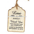 2015 Christmas favor luxury vintage shaped letter printed gift tag/labels/hang tags set with ribbon